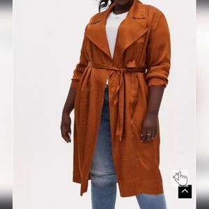 Torrid Copper Long Trench Coat Size 00X